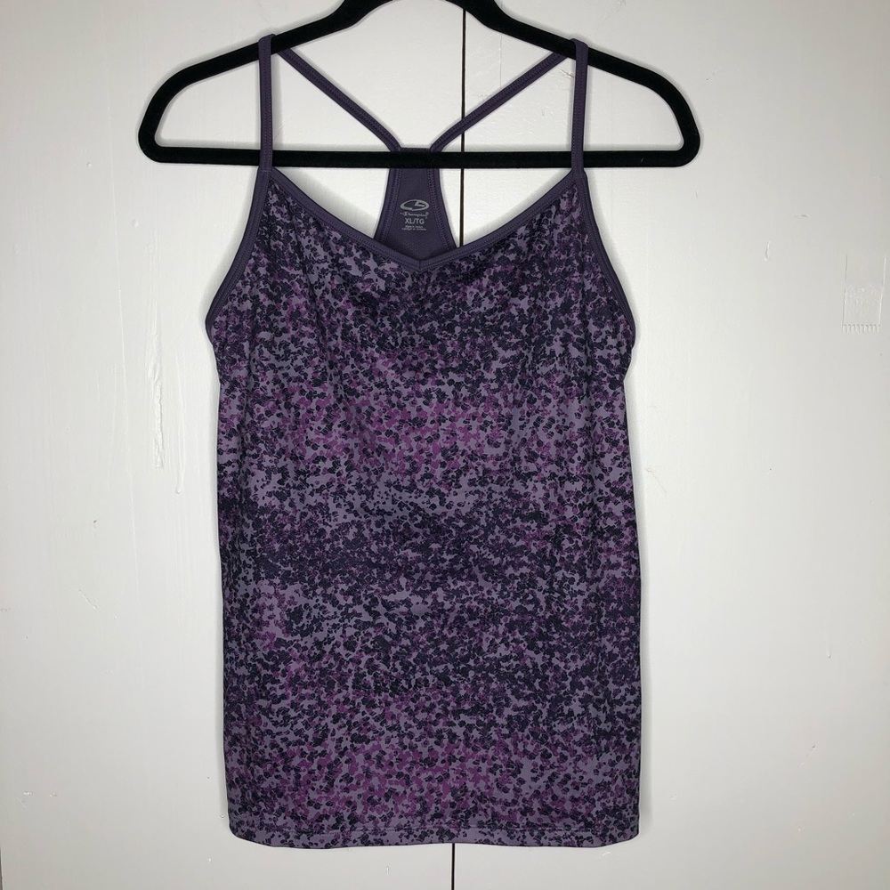 Champion racer back workout top purple & black, XL